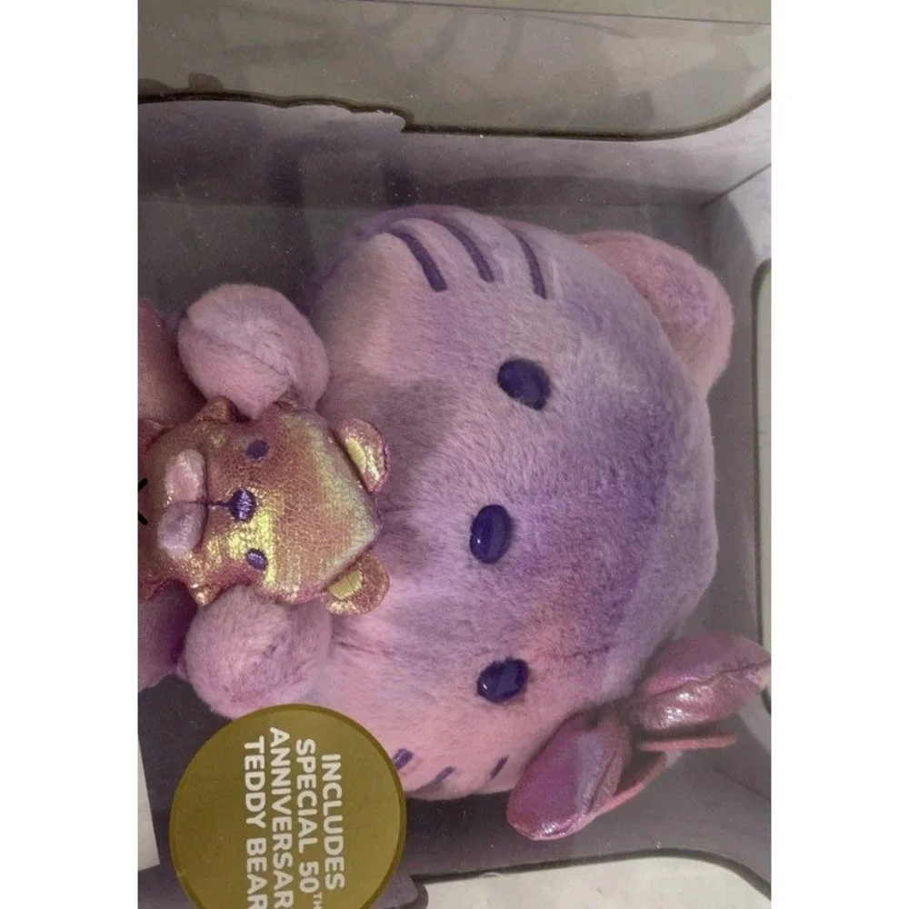 Hello Kitty 50th Anniversary Plush Purple Tie Dye with Teddy Bear Jazwares New